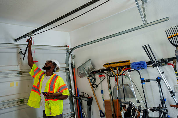 Professional Garage Door Installation technician working in North Falmouth, MA